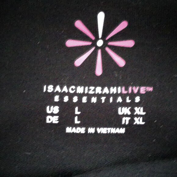 ISAAC MIZRAHI Live Essentials Long Sleeve Black Turtleneck Pima Cotton Top L - Picture 4 of 7